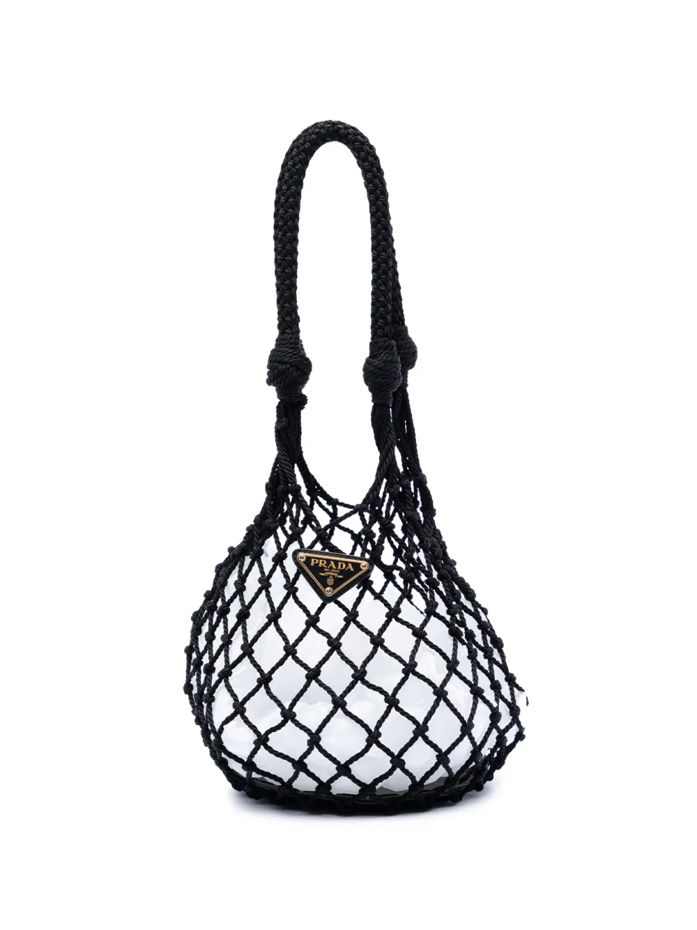 Prada Pre-Owned 2013-2025 Mesh and Leather bucket bag - Nero
