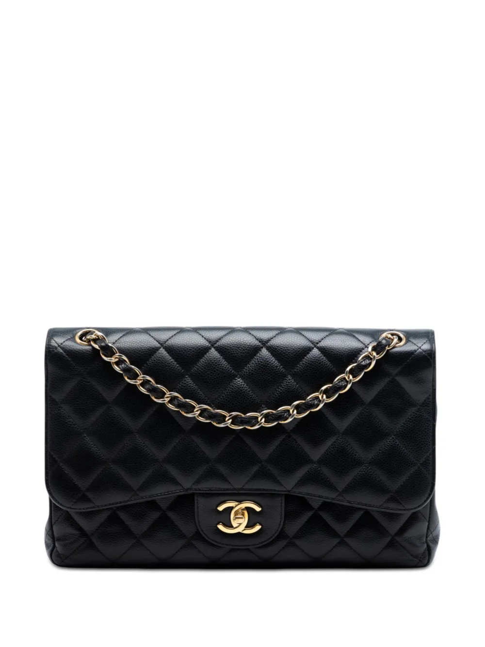 CHANEL Pre-Owned 2010-2011 Jumbo Classic Caviar Double Flap shoulder bag - Nero