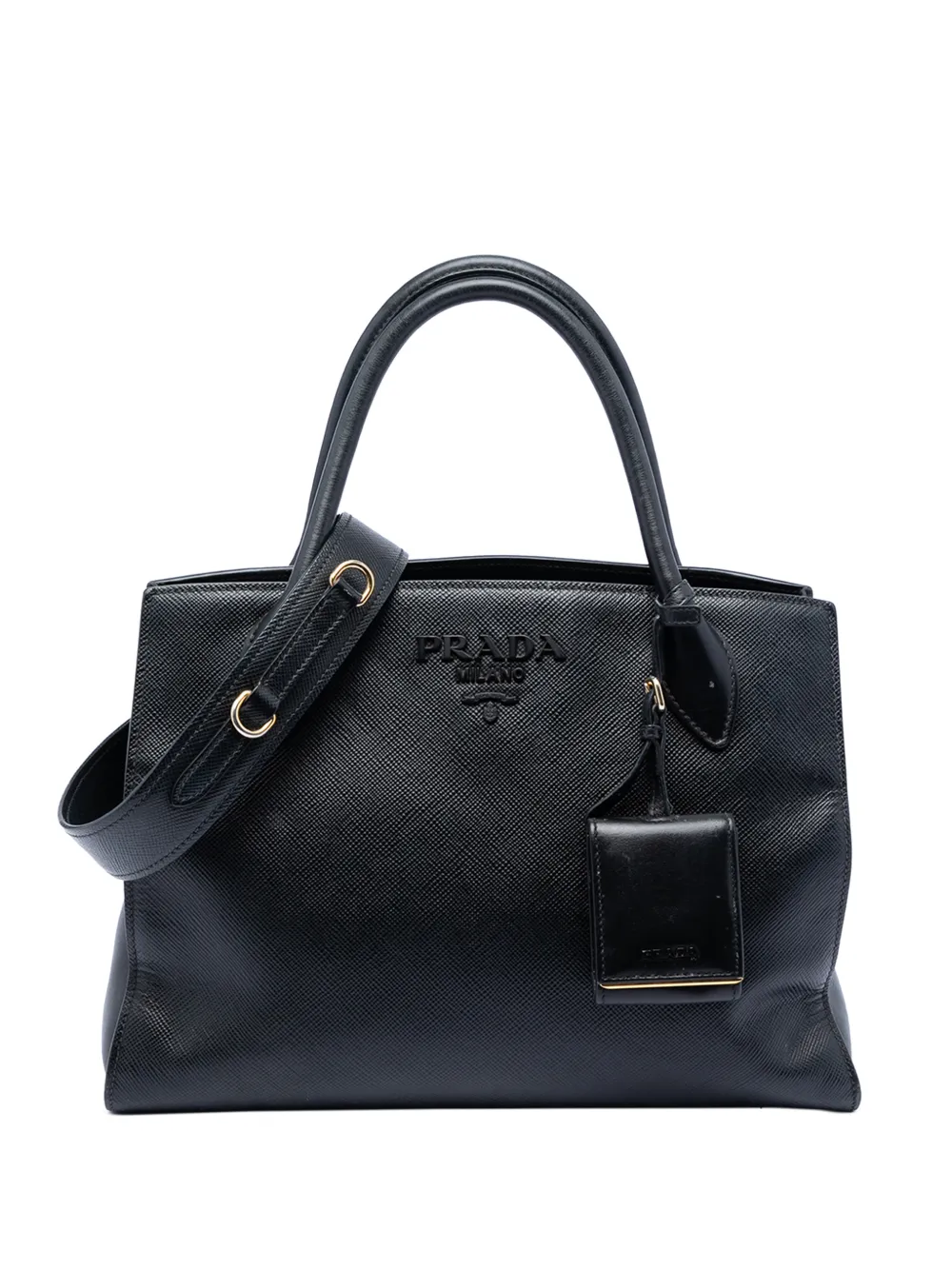 Prada Pre-Owned 2000-2010 Saffiano Cuir Monochrome satchel - Nero