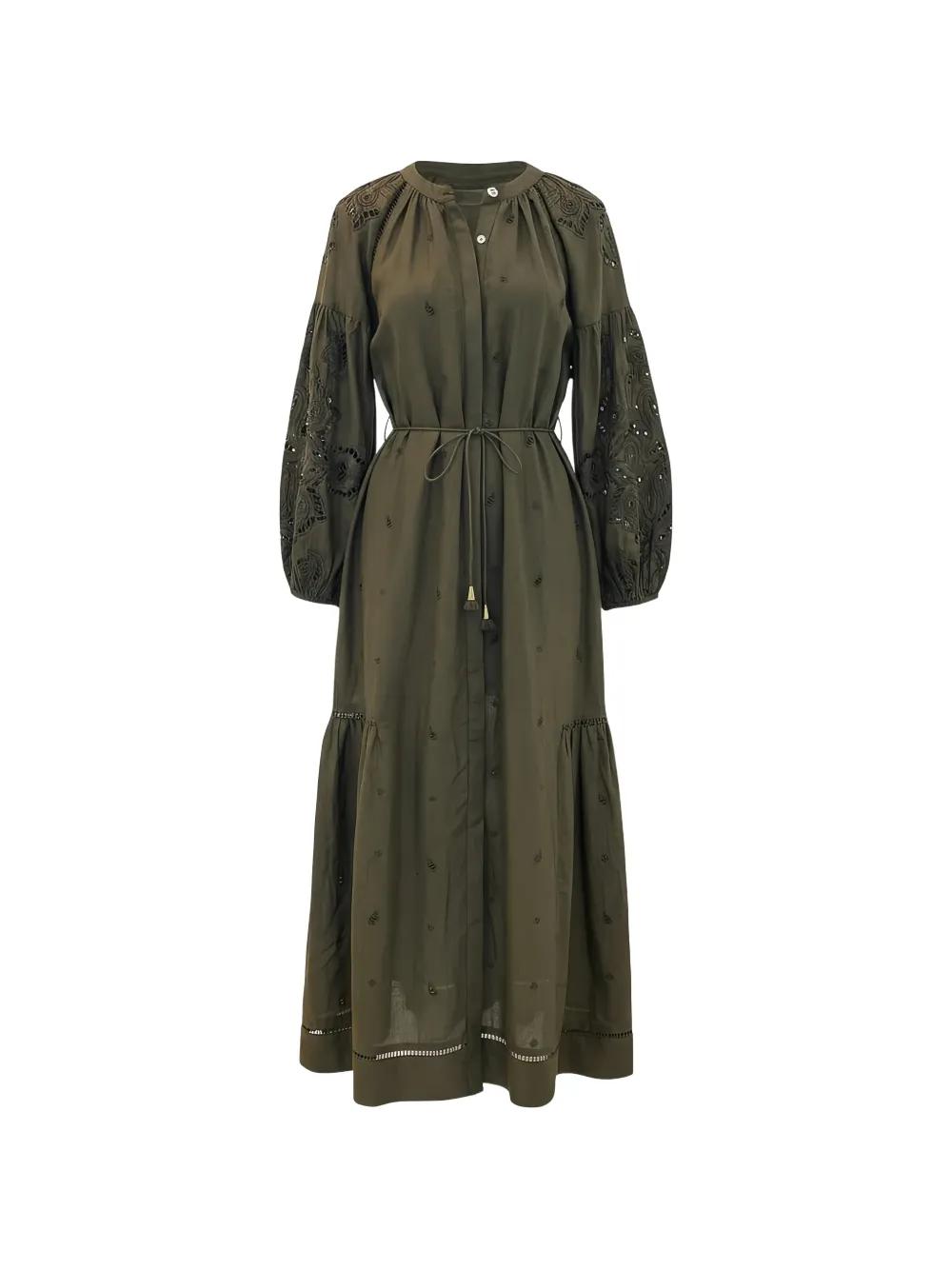 SCARLETT POPPIES embroidered balloon-sleeve dress - Green price in Kuwait
