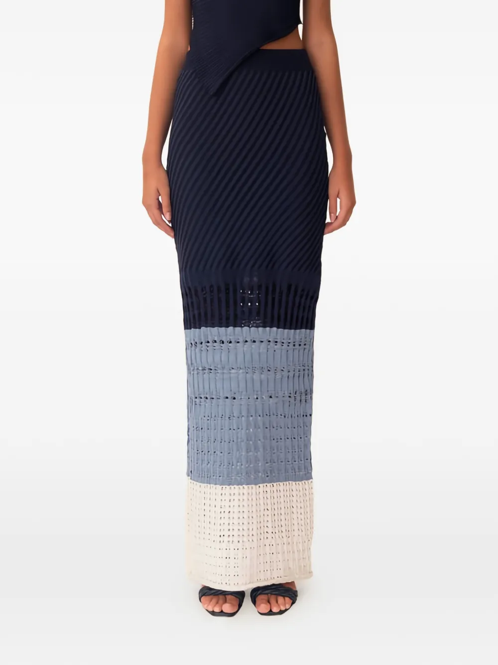 AZULU Topanga striped skirt - Blu
