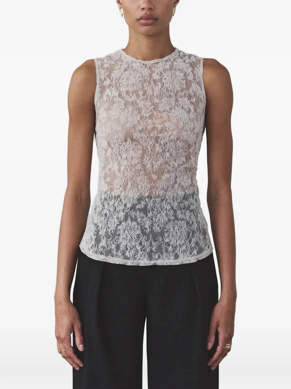 ARTEMIS DICIERO lace top - Grigio