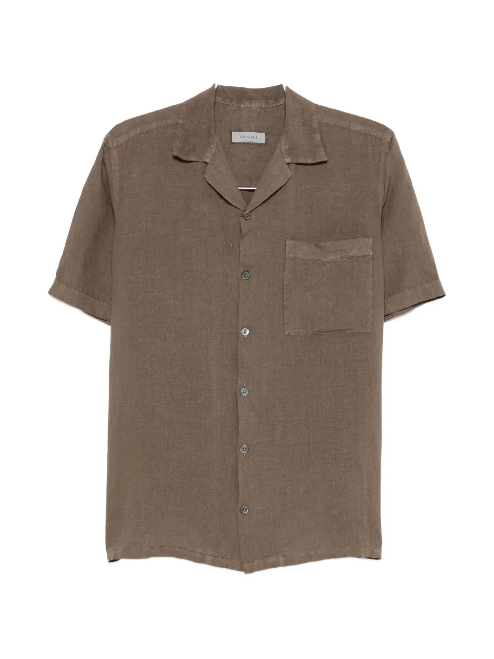 Canali short-sleeve pocket-detail shirt - Marrone