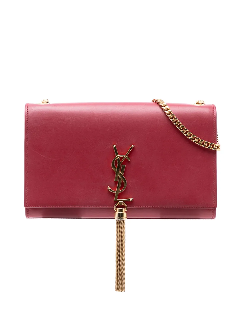Saint Laurent Pre-Owned 2017 Medium Smooth Calfskin Classic Monogram Kate Tassel crossbody bag - Rosso