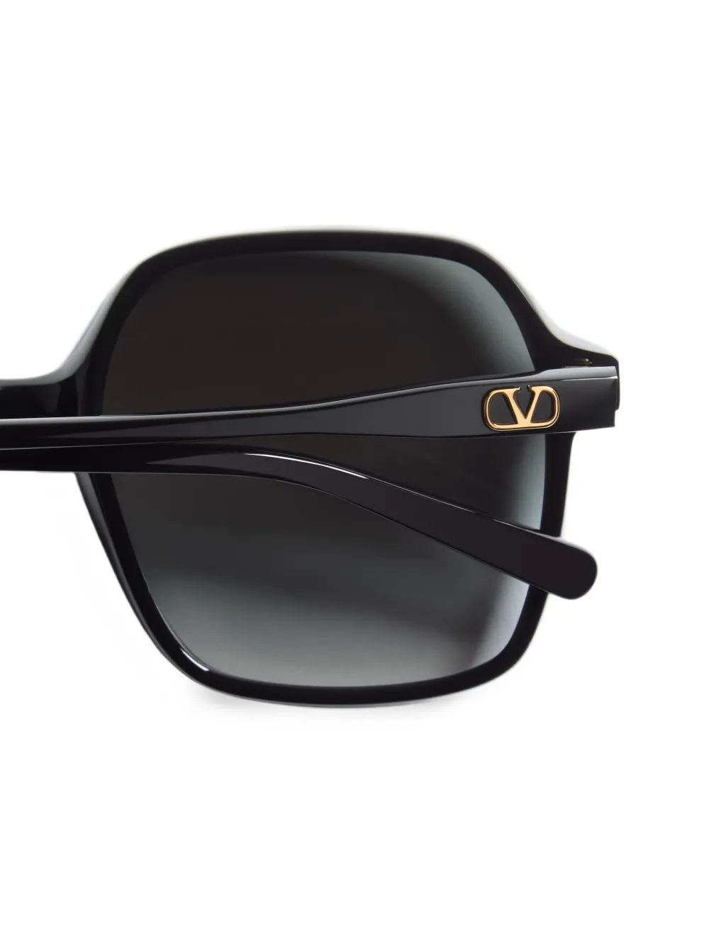 VALENTINO GARAVANI EYEWEAR Zonnebril met rechthoekig acetaat montuur Zwart