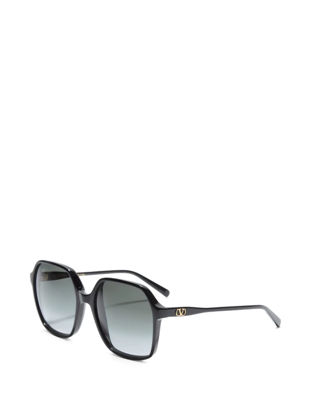VALENTINO GARAVANI EYEWEAR Zonnebril met rechthoekig acetaat montuur Zwart