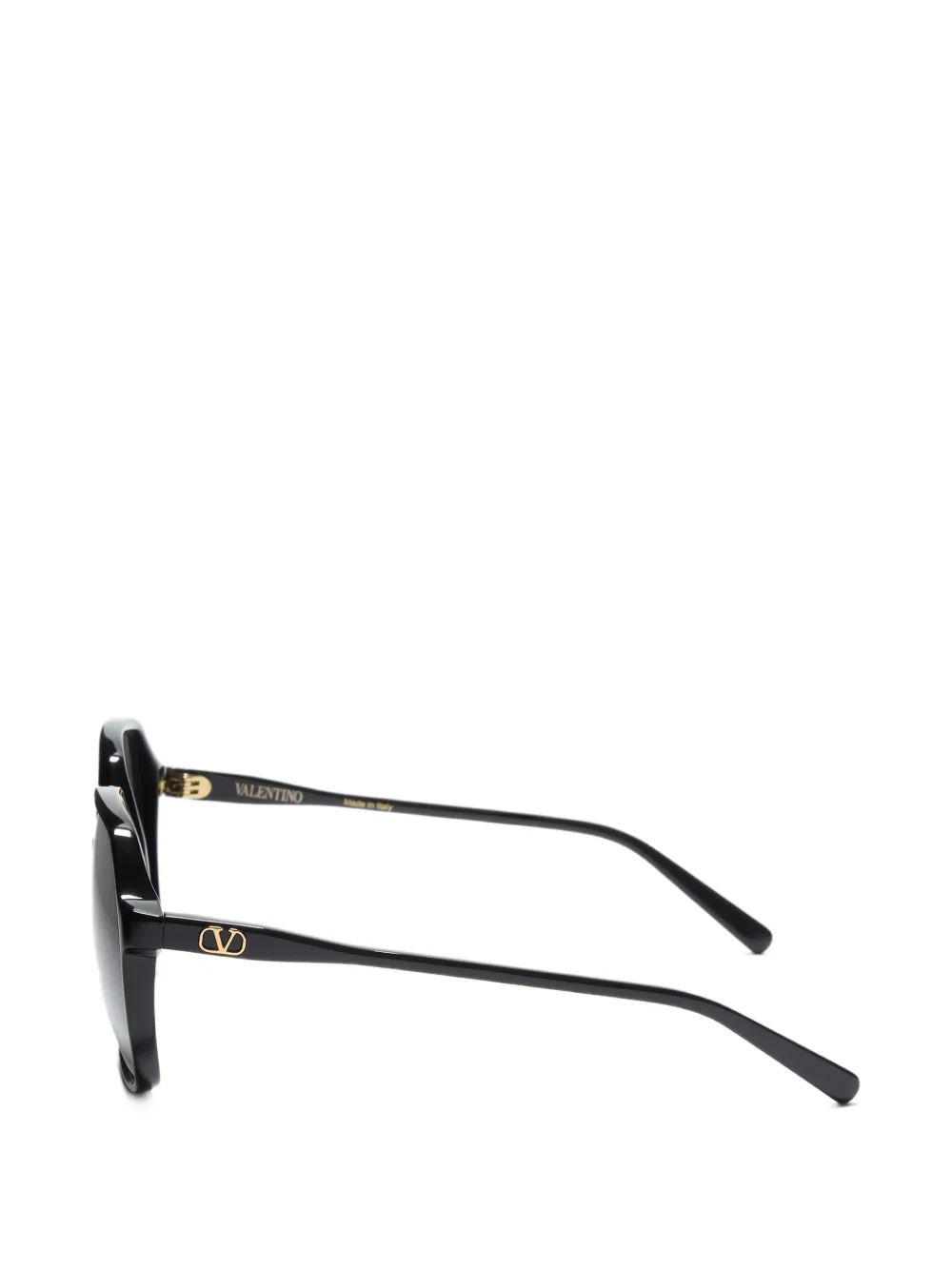 VALENTINO GARAVANI EYEWEAR Zonnebril met rechthoekig acetaat montuur Zwart