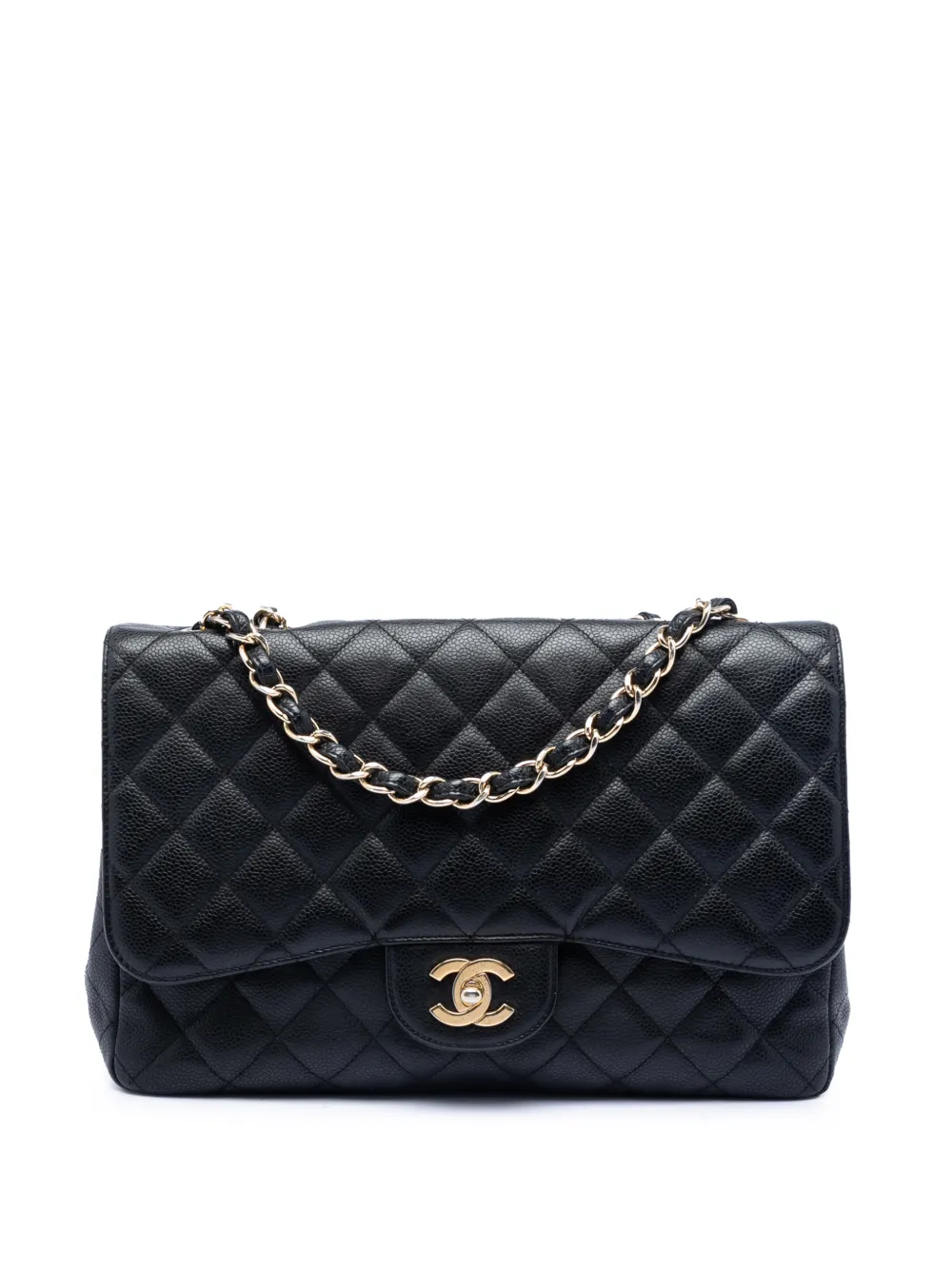 CHANEL Pre-Owned 2009-2010 Jumbo Classic Caviar Double Flap shoulder bag - Nero