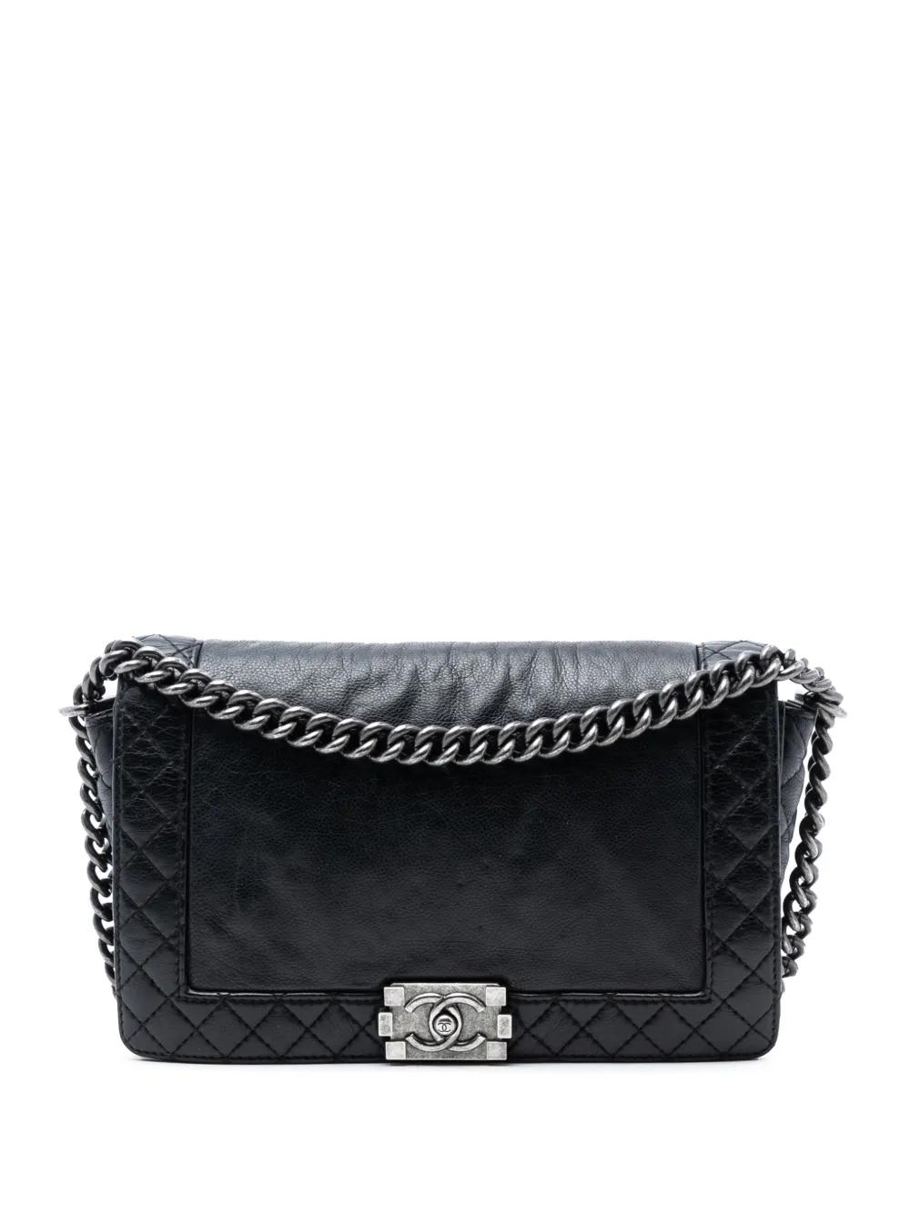 CHANEL Pre-Owned 2013-2014 Medium Calfskin Boy Reverso Flap crossbody bag - Nero
