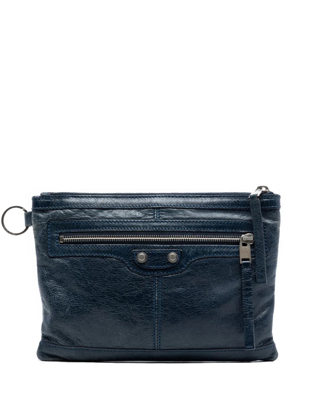 Balenciaga Pre-Owned 2015 Lambskin Motocross Classic Clip S clutch bag - Blu