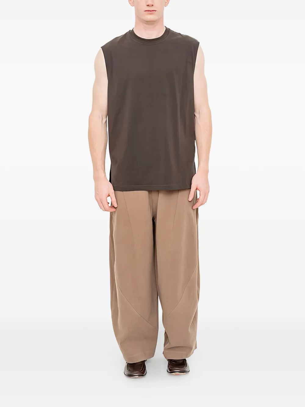 Joe Chia Glide geplooide broek Bruin