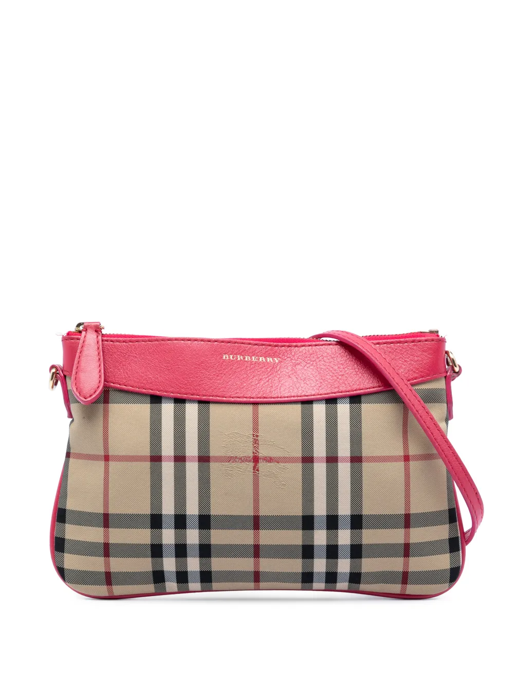 Burberry Pre-Owned 2000-2017 Haymarket Check Nylon Peyton crossbody bag - Rosso