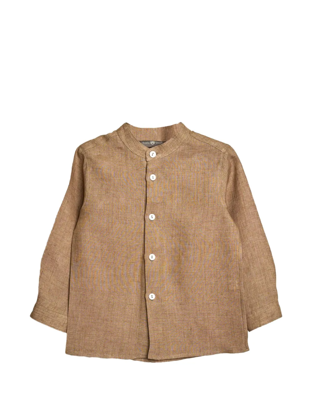 Little Bear band-collar button shirt - Toni neutri