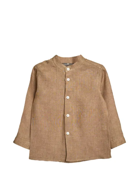 Little Bear band-collar button shirt