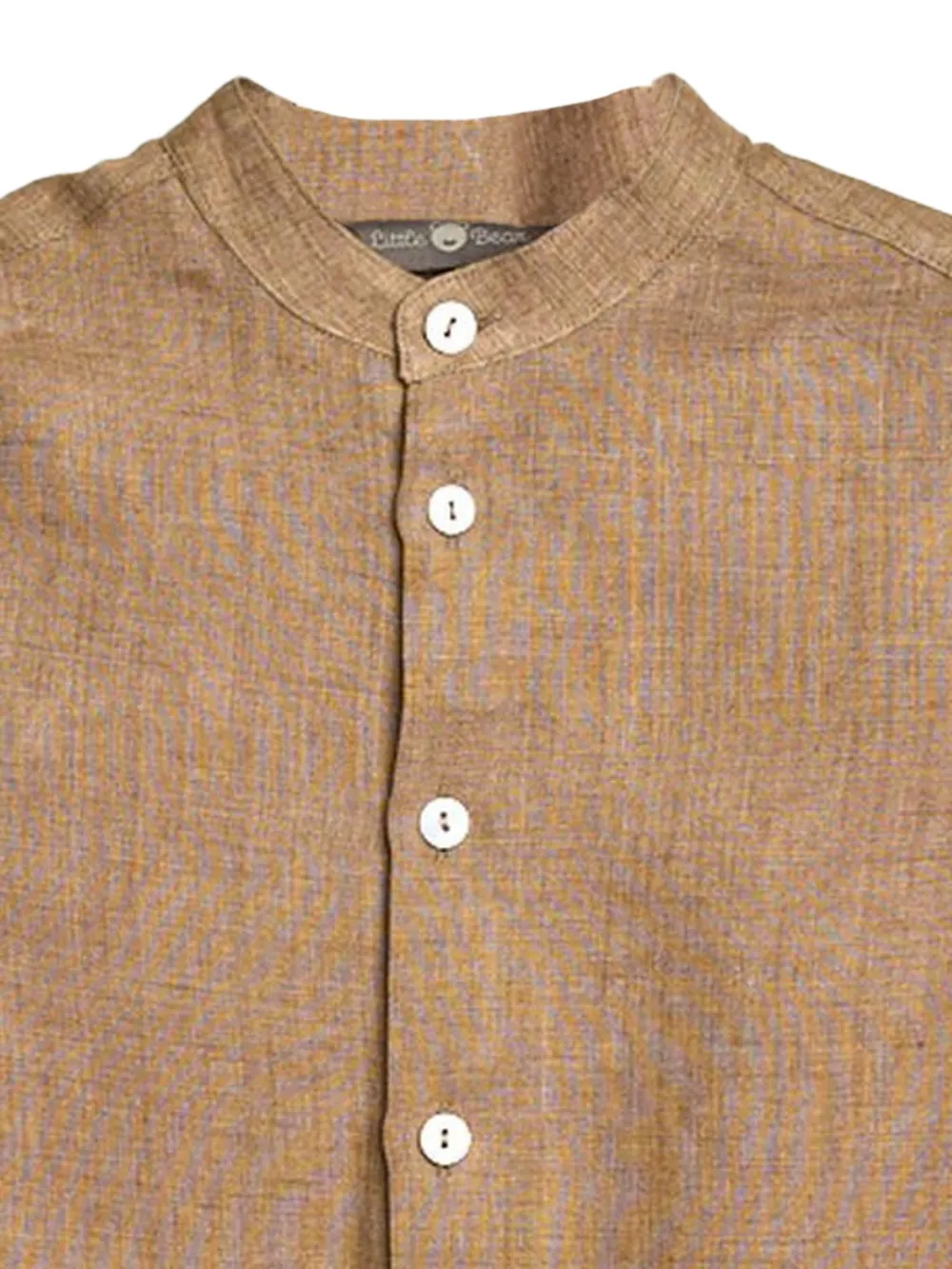 Little Bear Shirt met bandkraag en knoop Beige