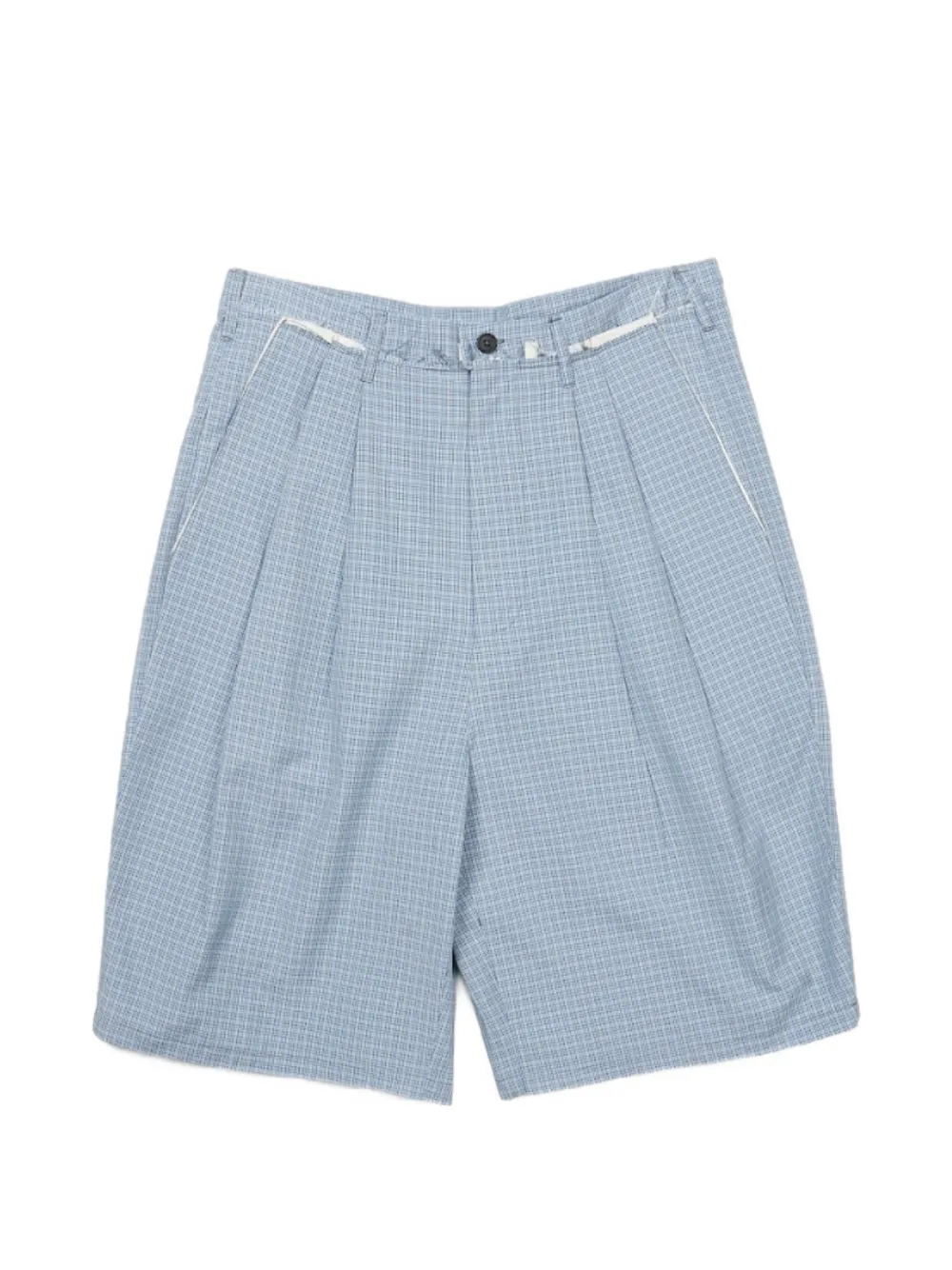 Camiel Fortgens checked pleated tailored shorts - Blu