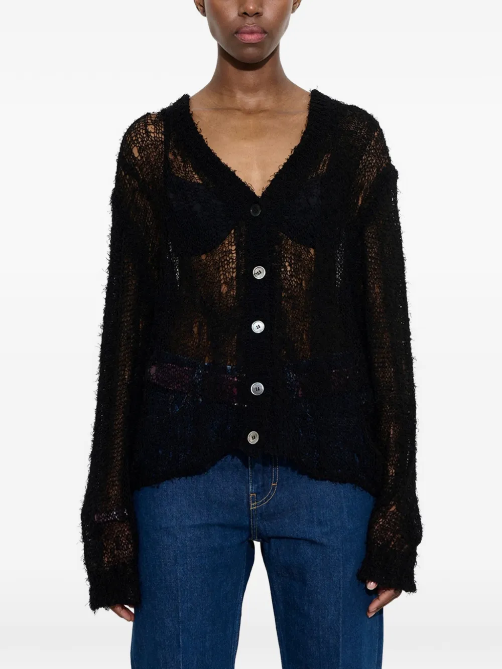 OUR LEGACY Academy V-neck Cardigan | Black | FARFETCH RO