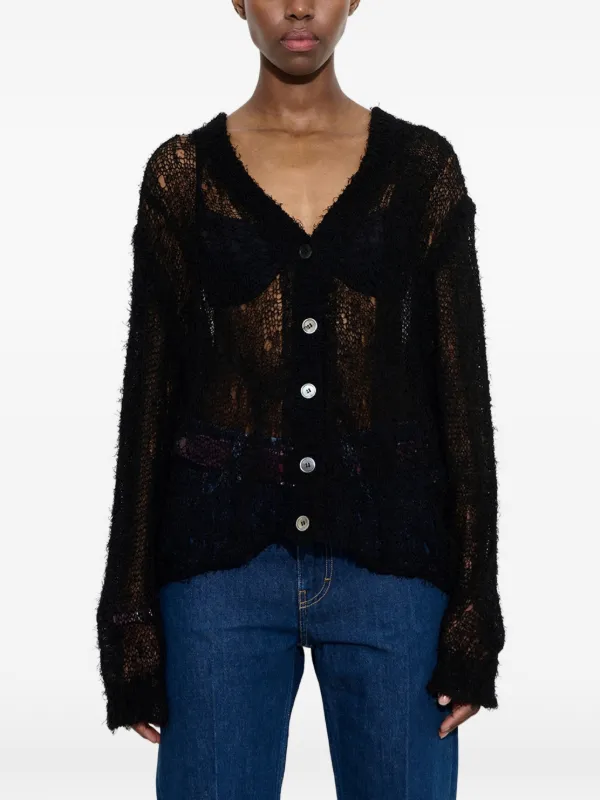 OUR LEGACY Academy V-neck Cardigan | Black | FARFETCH