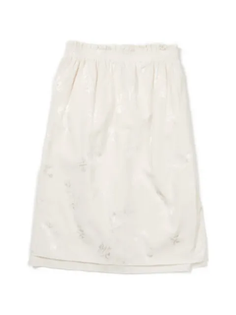 Camiel Fortgens flower-jacquard raw-edge skirt