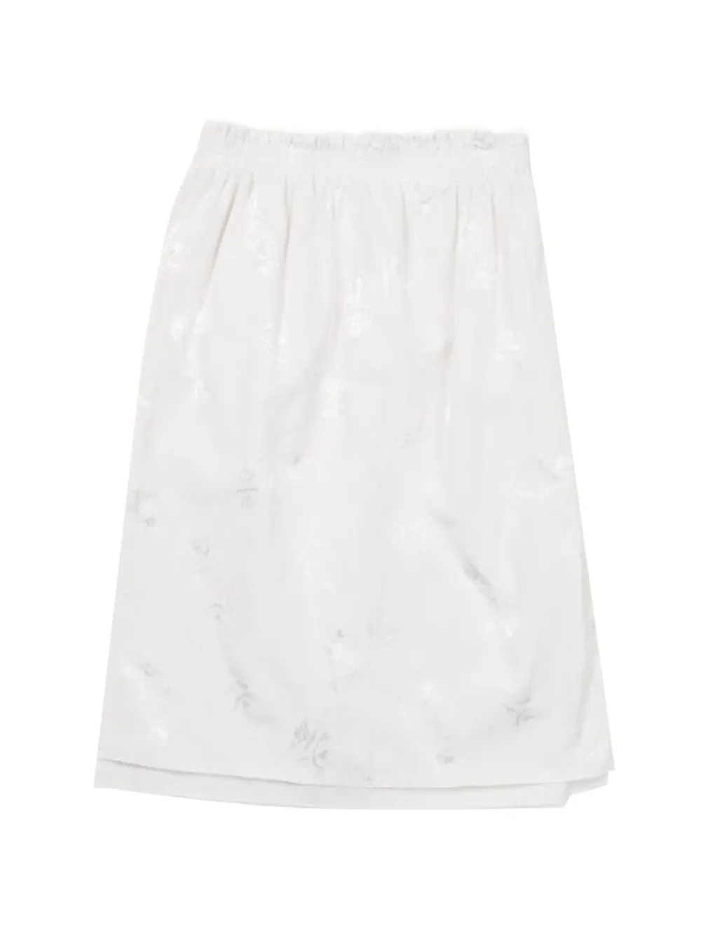 Camiel Fortgens flower-jacquard raw-edge skirt - Weiß