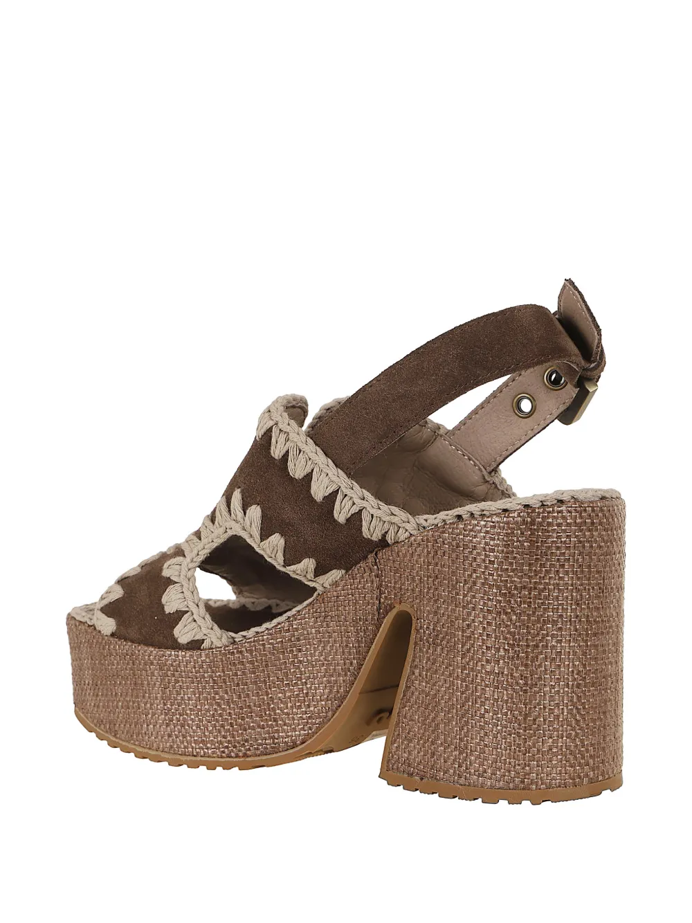 Mou crochet-trim platform sandals Bruin