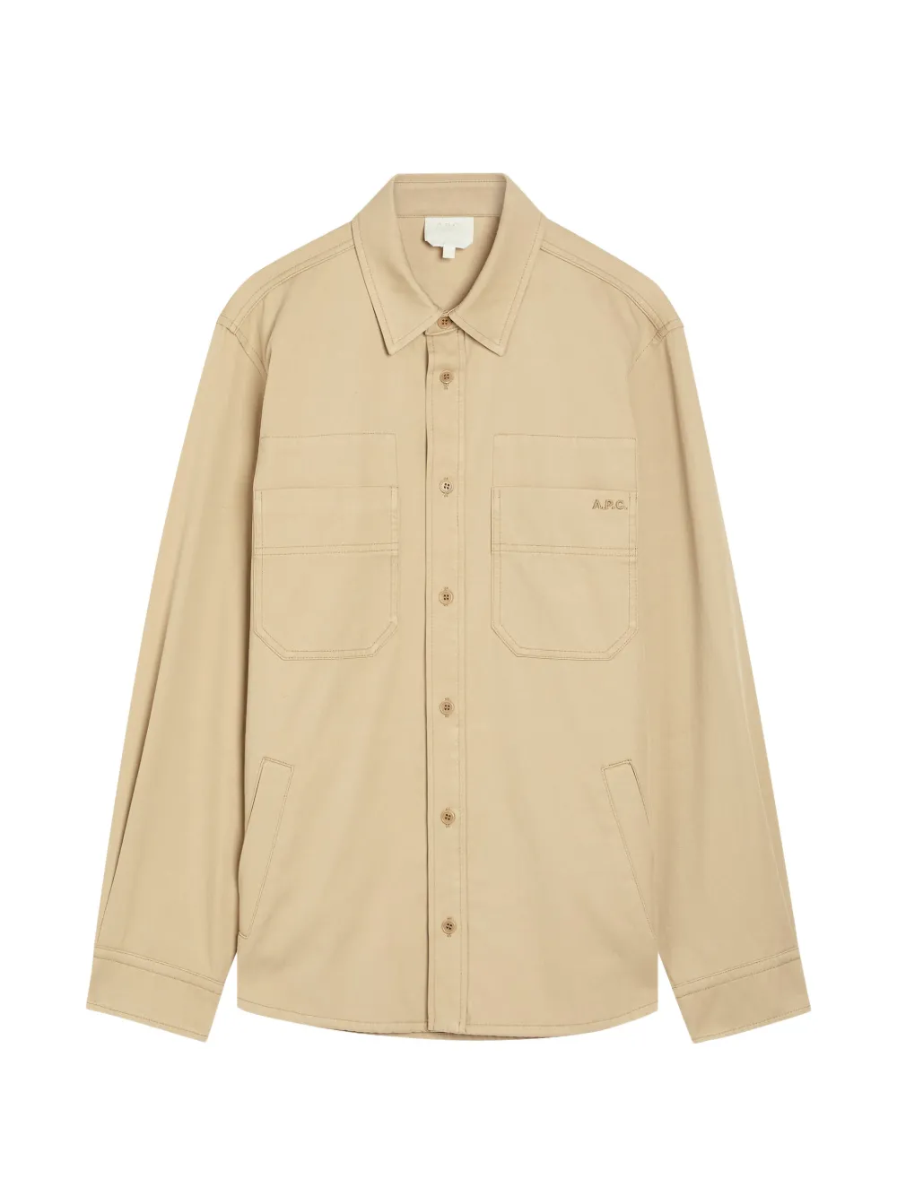 A.P.C. logo-embroidered chest-pocket jacket - Toni neutri