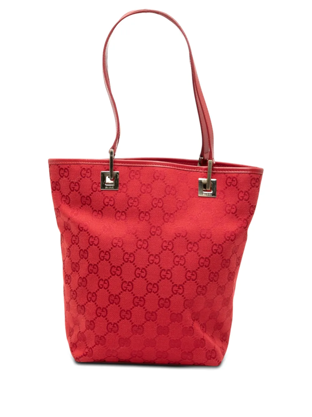 Pre-owned Gucci 2000-2015 Gg Canvas Tote Bag In Red