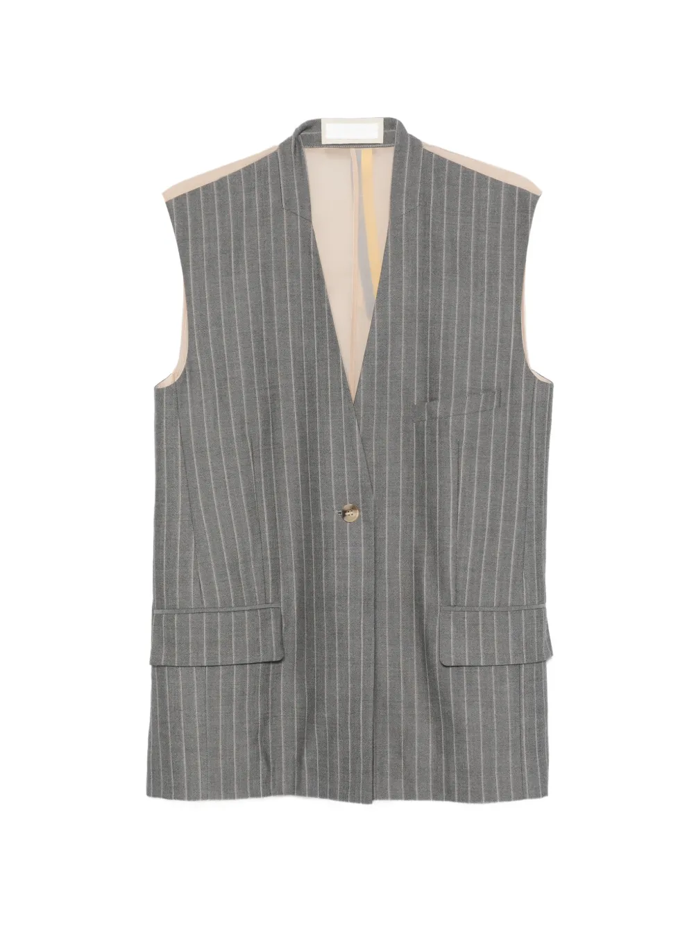 LITKOVSKA pinstriped sheer-panel gilet - Grigio