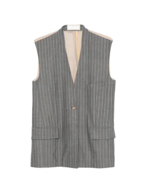 LITKOVSKA pinstriped sheer-panel gilet