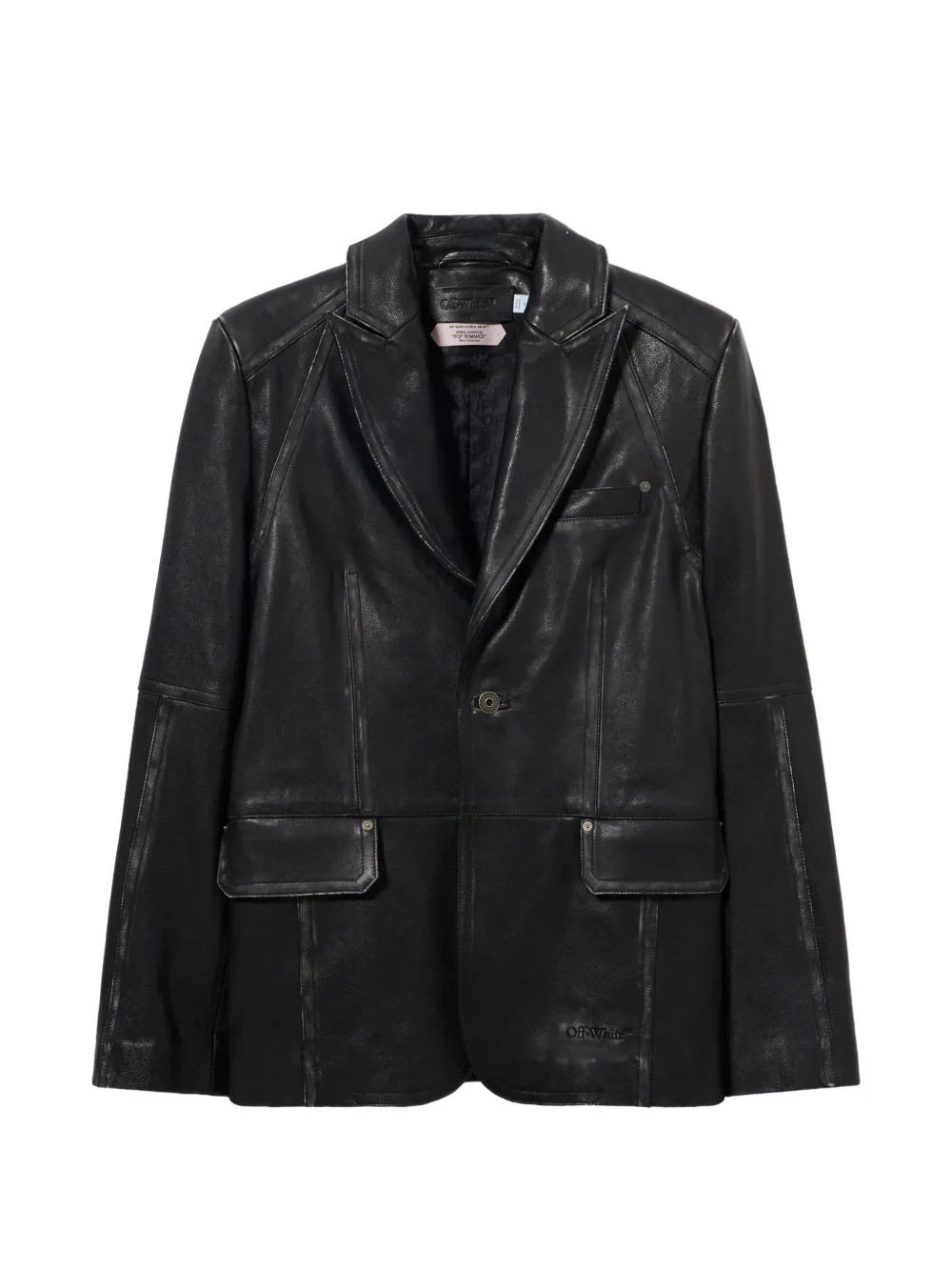 Off-White Bookish buffalo-leather jacket - Black