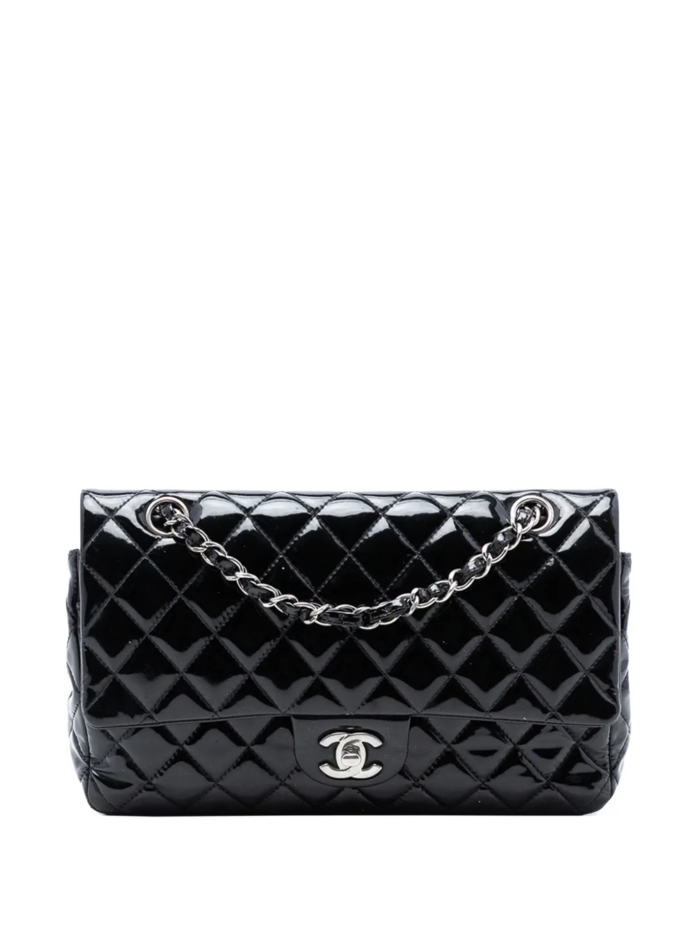 CHANEL Pre-Owned 2013-2014 Medium Classic Patent Double Flap shoulder bag - Nero