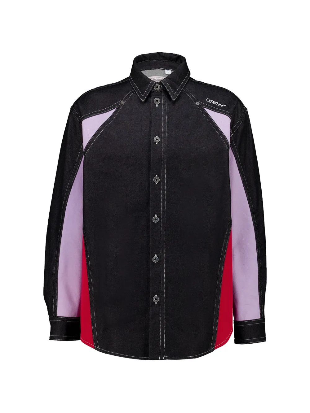 Off-White colour-block denim shirt - Nero