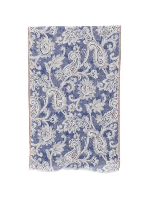 Dell'oglio paisley-print frayed scarf