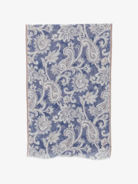 Dell'oglio paisley-print frayed scarf