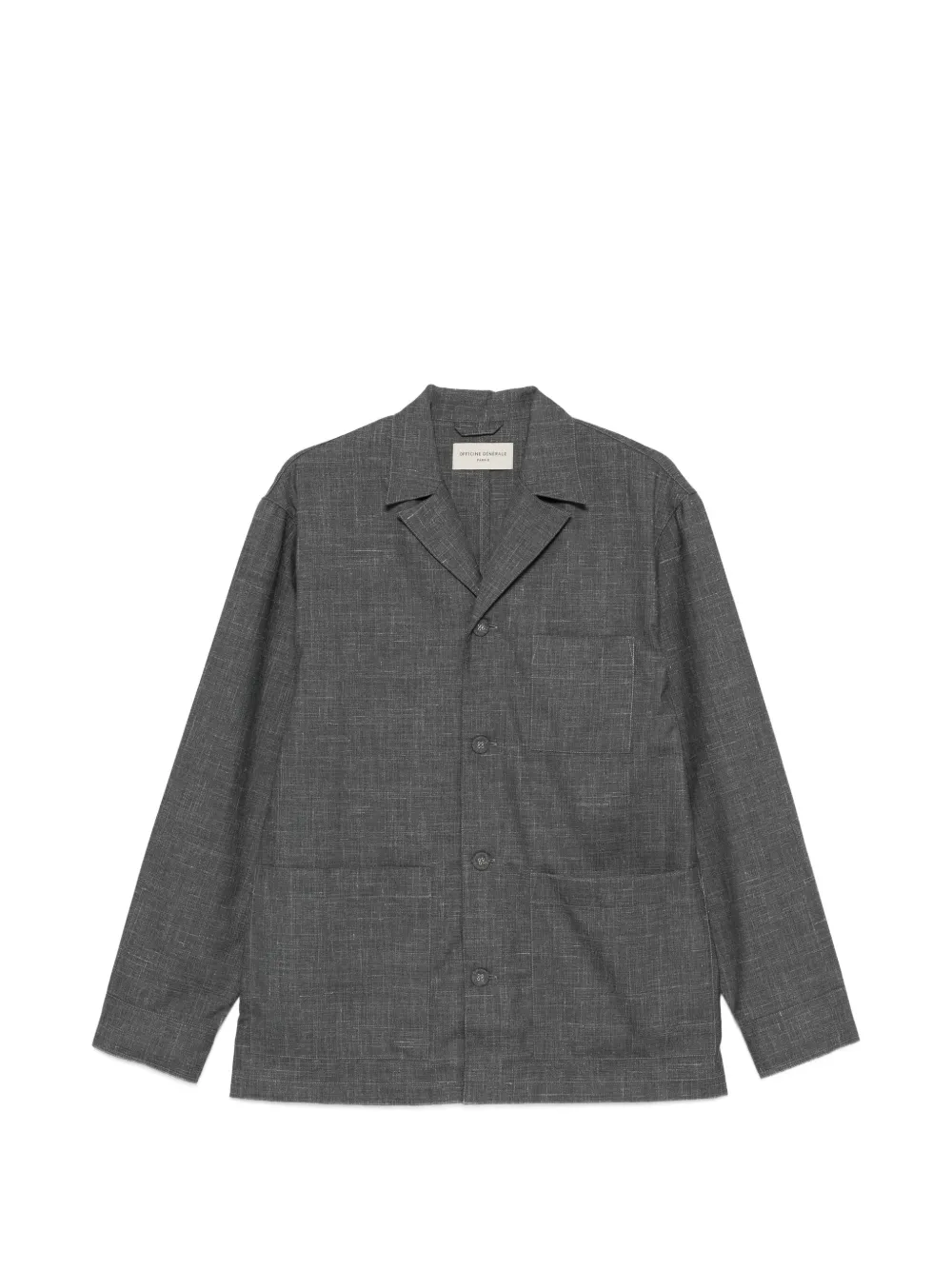 Officine Generale Sheldon patch-pocket shirt jacket - Grigio