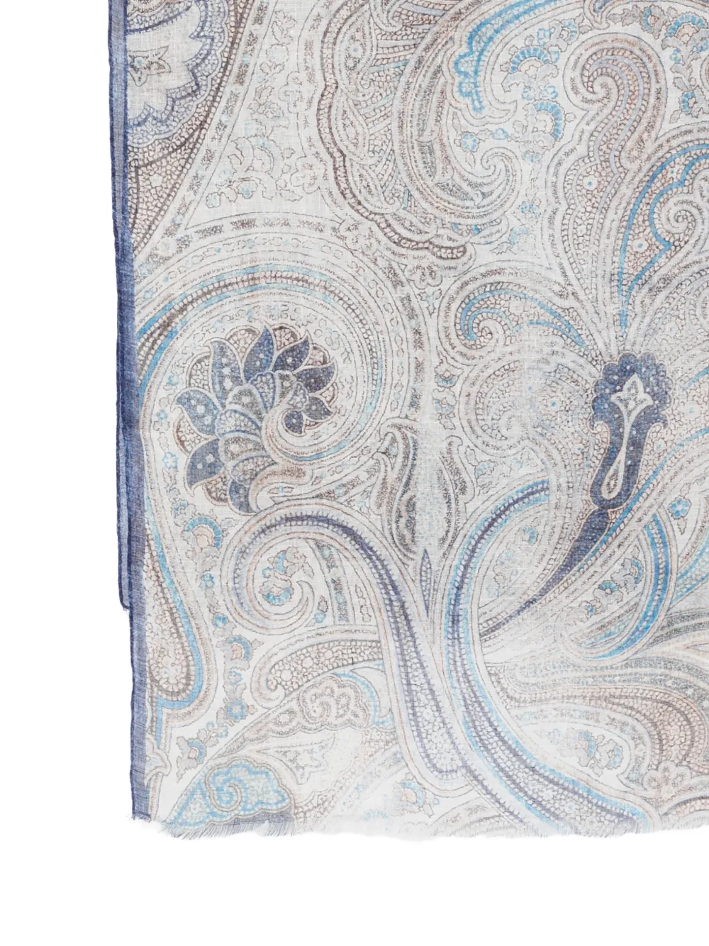 Dell'oglio Giglio sjaal met paisley-print en franje Beige
