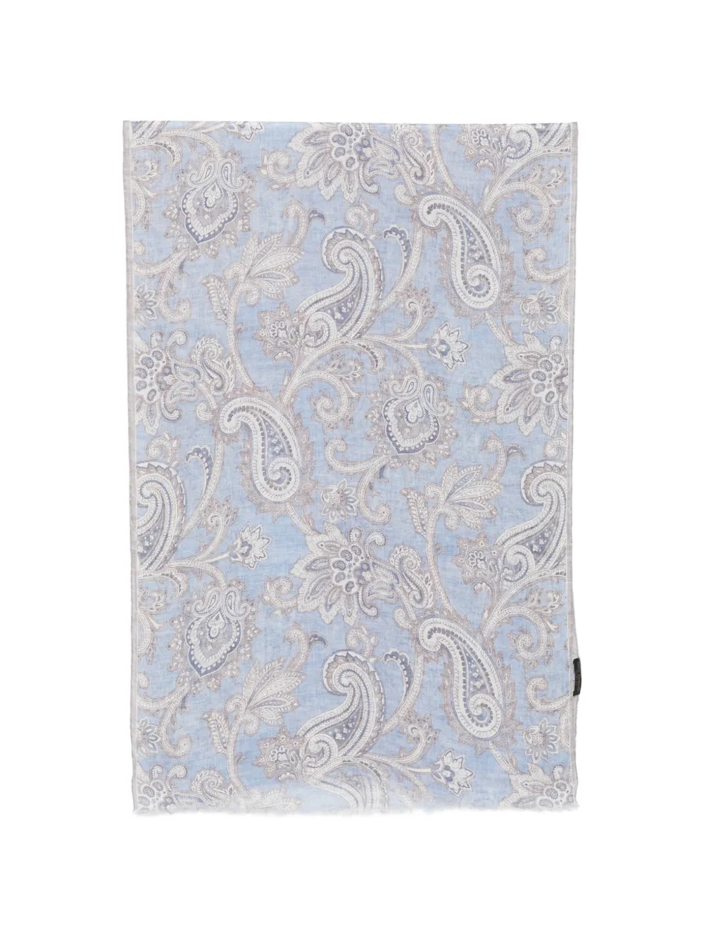 Dell'oglio Ausgefranster Schal mit Paisley-Print - Blau