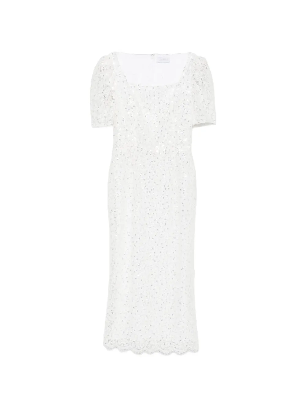 Adamaris sequin-embroidered lace dress - White