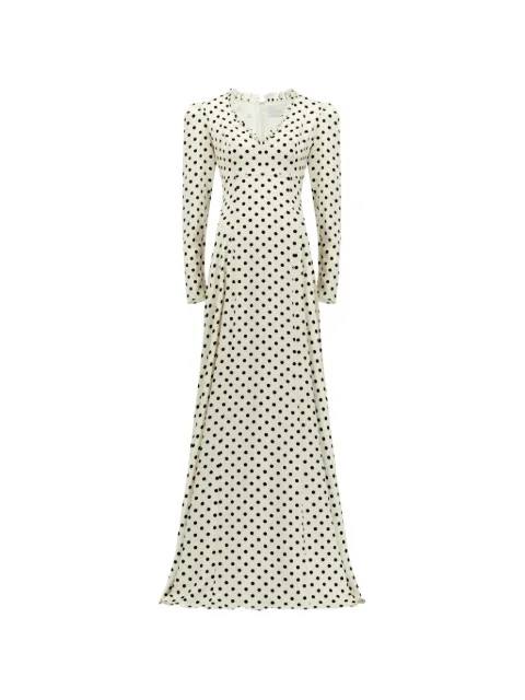 Adamaris V-neck polka-dot maxi dress
