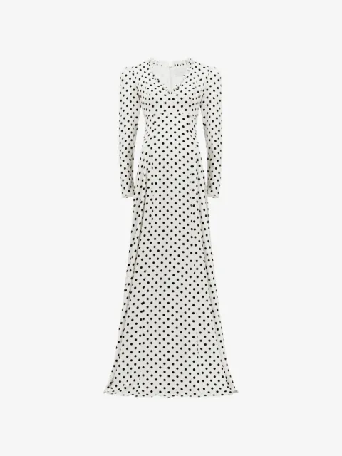 Adamaris V-neck polka-dot maxi dress