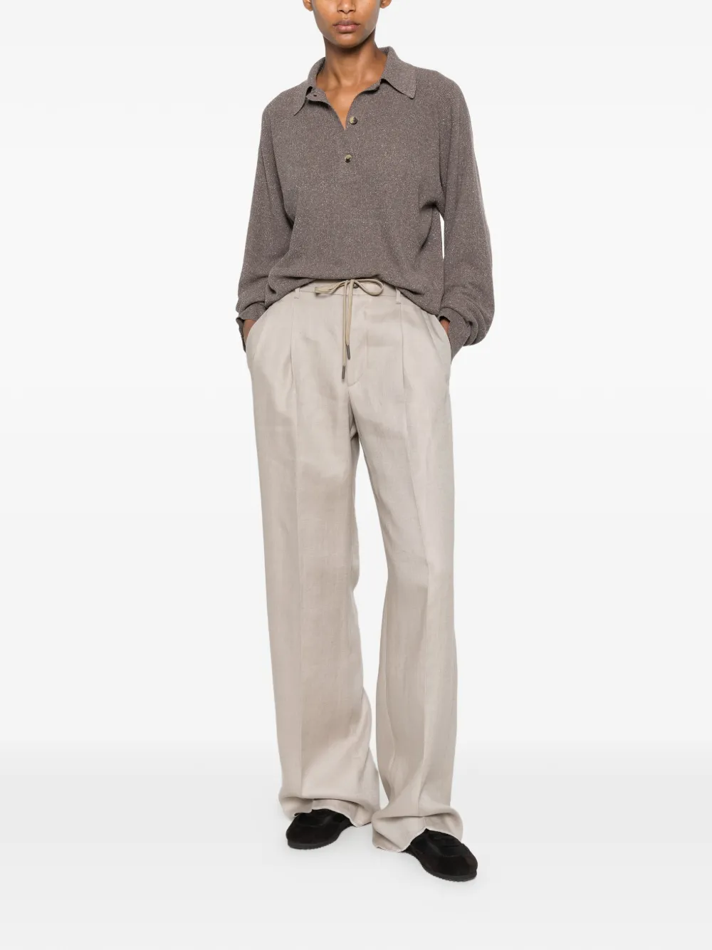 Tagliatore Broek met trekkoord Beige