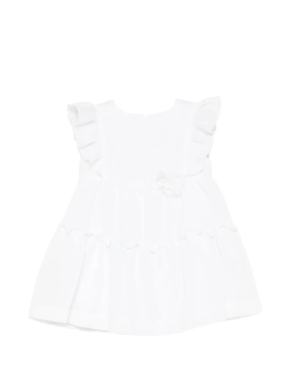 LALALU ruffled-detail dress - Bianco