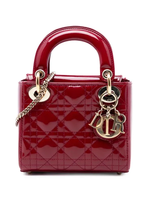 Christian Dior Pre-Owned 2018 ミニ パテント カナージュ レディ ディオール サッチェルバッグ