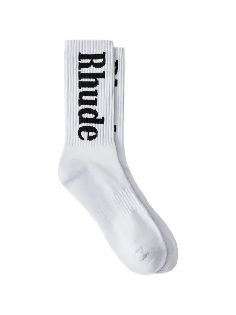 RHUDE logo-intarsia ribbed socks