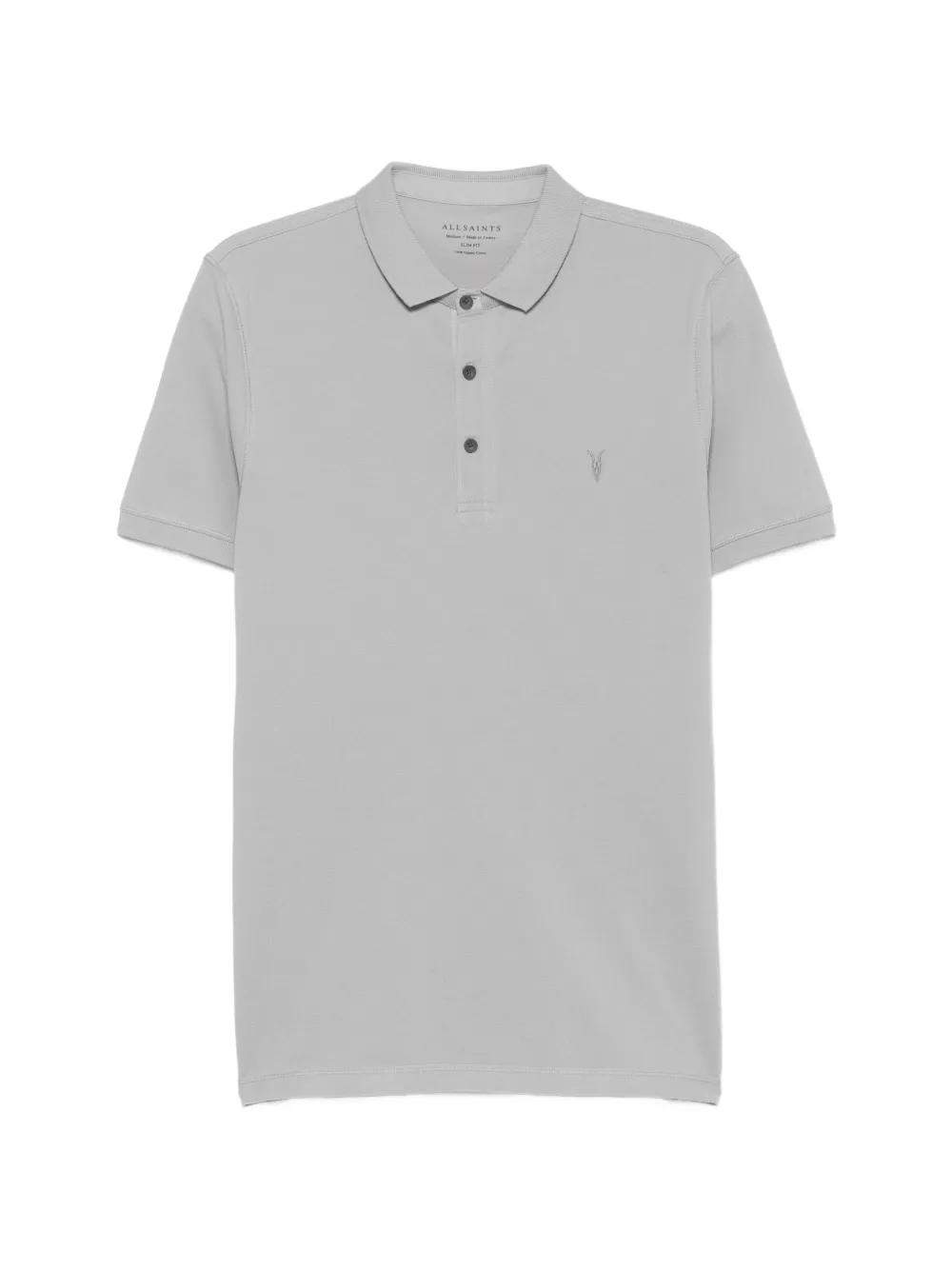AllSaints logo-embroidered slim-fit polo shirt - Grigio