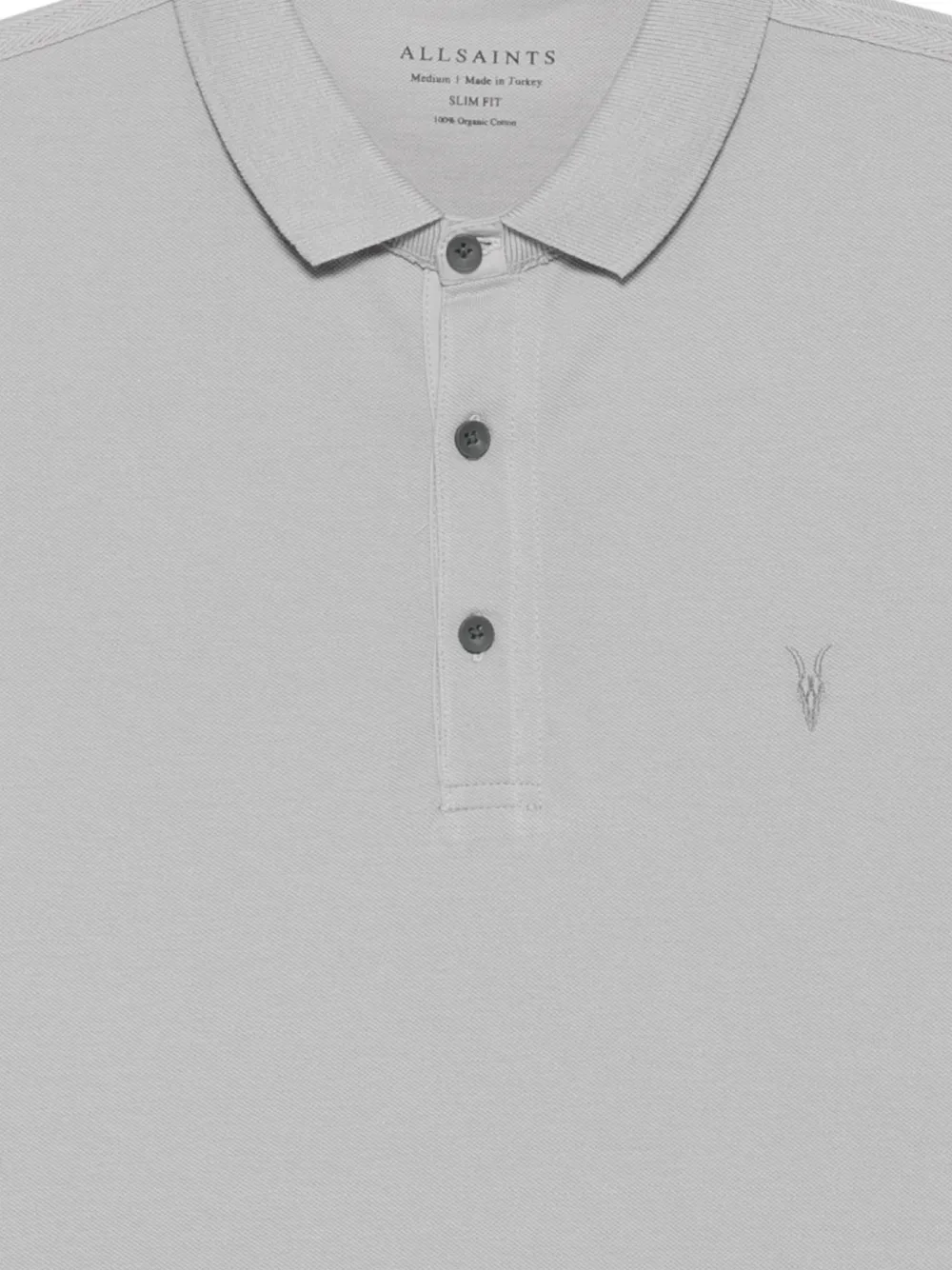 AllSaints Slim-fit poloshirt met geborduurd logo Grijs