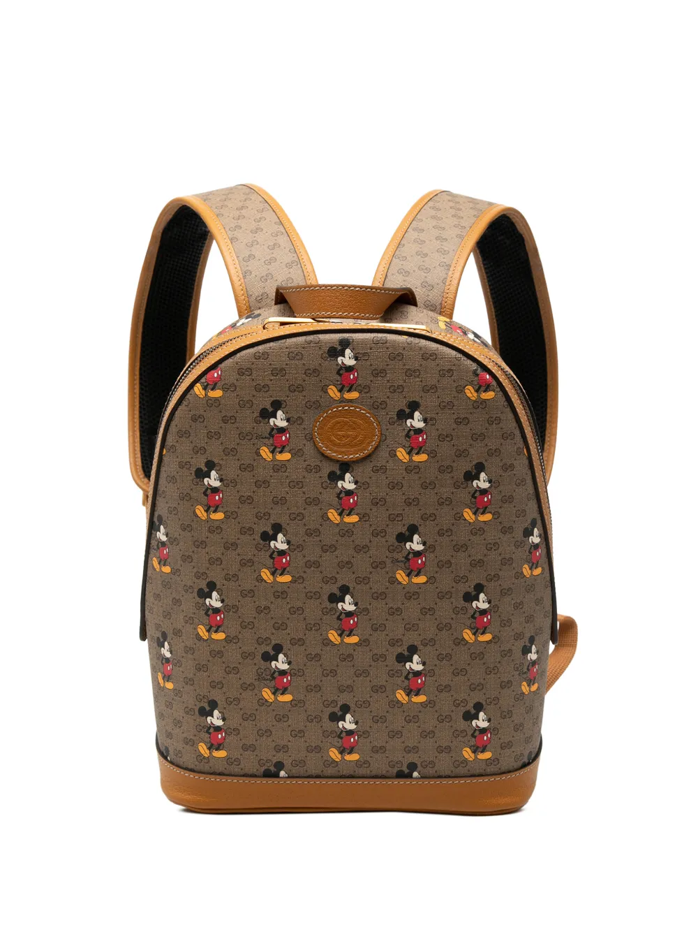 Pre-owned Gucci 2020 Disney Small Micro Gg Supreme Mickey Mouse Dome Backpack In Brown