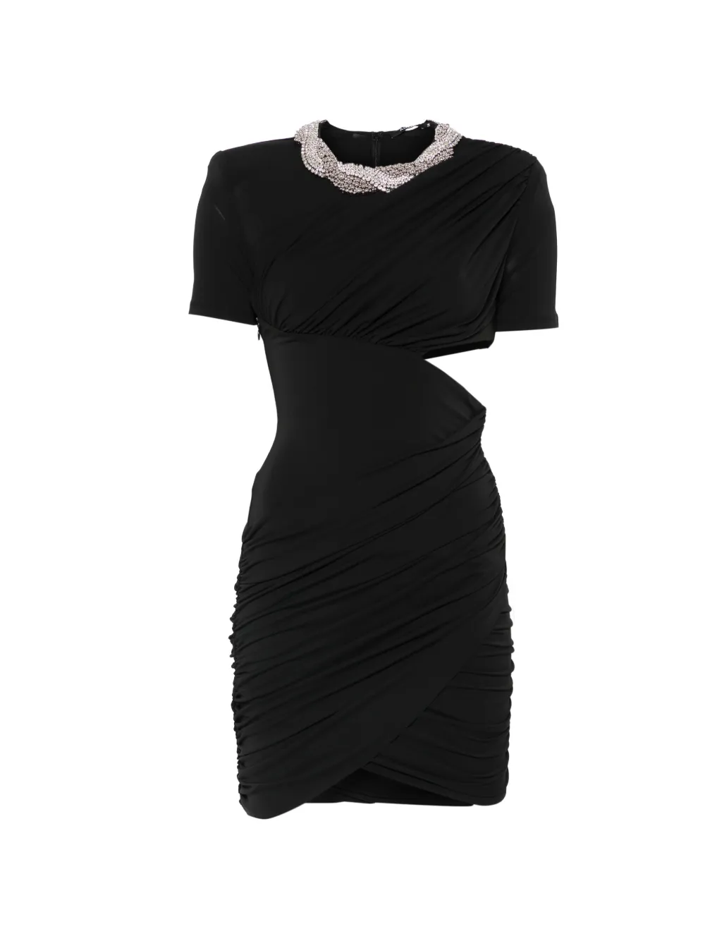 crystal-embellished cut-out dress