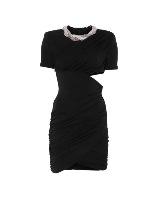 Amen crystal-embellished cut-out dress