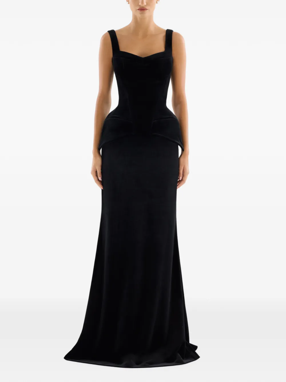 Adamaris zip-fastening corset-style maxi skirt set - Nero